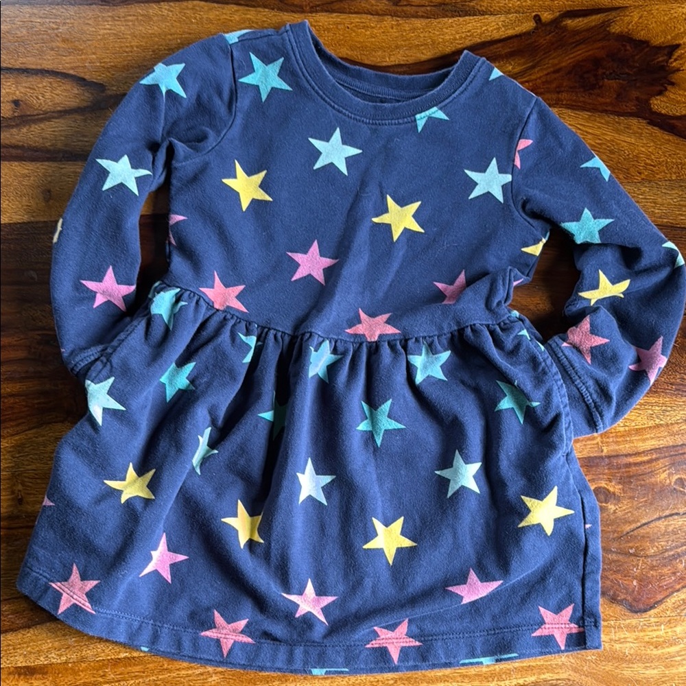 Star Patterned Long Sleeve Dress